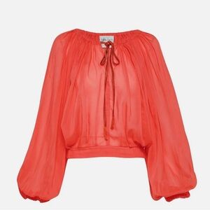 Forte Forte Cotton Silk Voile Half Sleeves Bohemian Shirt In Lips size XS